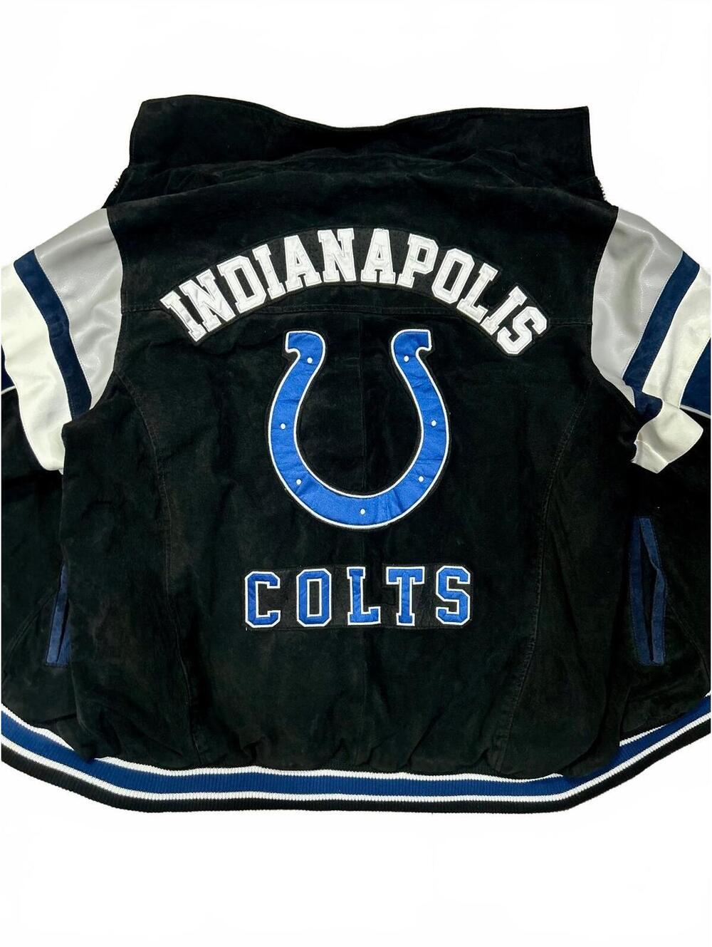 Vintage Indianapolis Colts NFL Suede Leather Varsity Jacket AFC Patch